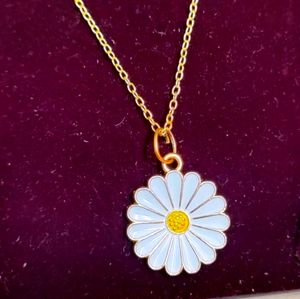 Daisy Charm Necklace Earing Set
