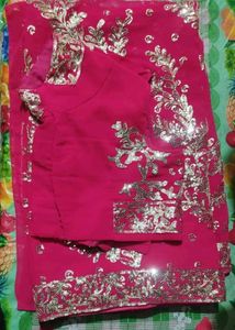 Pink Sequin Saree