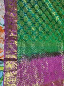 Green &amp; Pink Saree