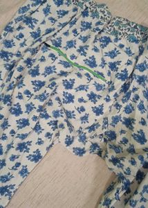 Blue Printed Frock Set