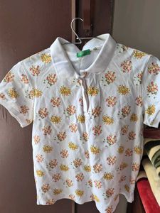 United colors of Benneton Floral Polo Shirt