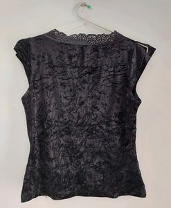 Velvet Top With Lace