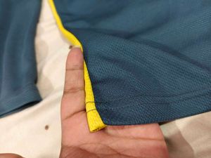Yellow &amp; Teal Green Long Sleeve Sports T-shirt