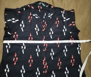 Black Ikkat Print Kurta