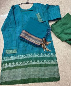 Chanderi Silk Kurta with Zari Work Dupatta &salwar