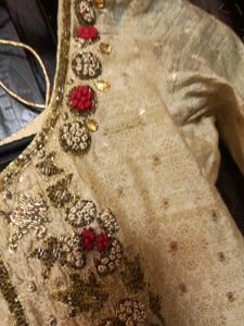 Hand Work Kurti With Net Salwar Suit