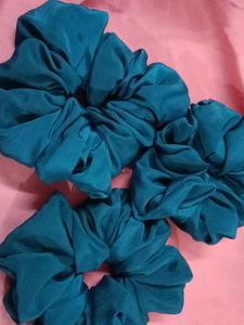 3 Satin Scrunchies Set.