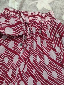 Striped Polka Dot Maxi Skirt