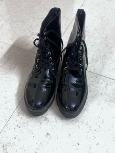 Black Patent Leather Boots