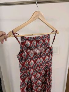 Red Diamond Floral Print Sundress