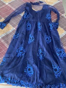 Elegant Navy Blue Ethnic Gown