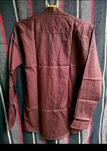 Maroon Band Collar Shirt