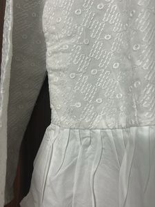 White Embroidered Peplum Top - Stitched