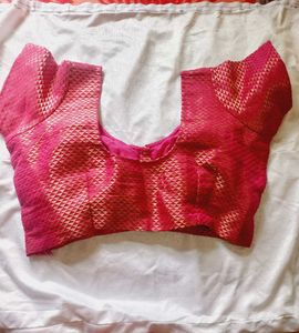 Pink Brocade Saree Blouse