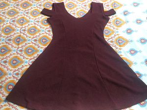 Burgundy Fit & Flare Dress