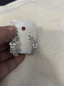Sparkling Silver Hoop Earrings