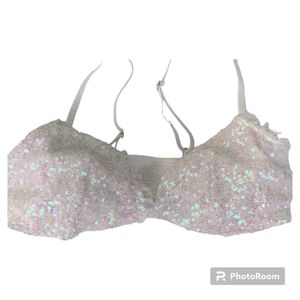 Victoria Secret White Sequin Bra Top