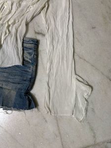 Sheer Top With Ruffle
