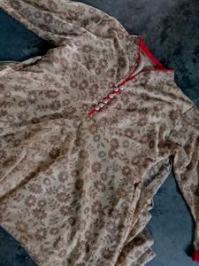 Floral Print Kurti with Mandarin Collar