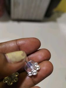 Silver Flower Ball Earrings