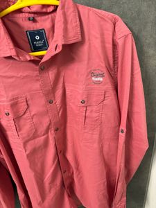 Purple White Salmon Button-Down Shirt