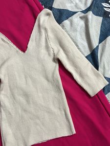 Ribbed V-Neck Top