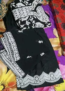 Black Embroidered Kurta set