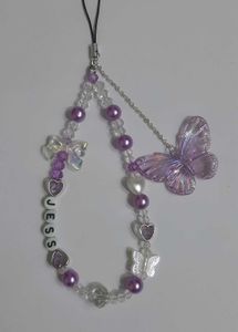Purple Butterfly Phone Charm