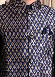 Blue Solid kurta Pyjama