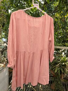 Peach Embroidered Top