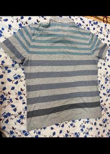 Olzen Premium Grey Shirt with Blue &amp; Green Stripes