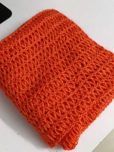 Royal Orange Crochet Muffler Stole