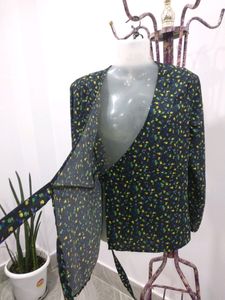 Floral Printed Wrap Top