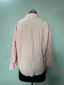Pink Striped Oversized Shirt