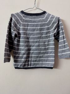Striped Grey Knit Sweater