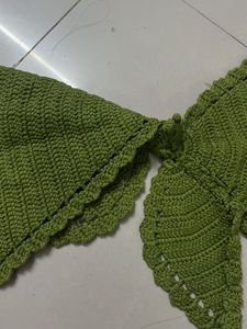 Green Crochet Butterfly Bikini Top