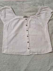 White Button-Down Top