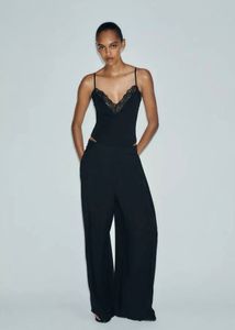 Black Lace Trim Bodysuit