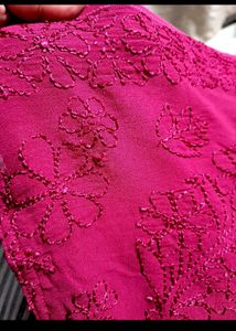 Pure Viscose Lucknowi Handwork Kurta &amp; Dupatta