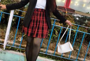 Cute Red & Black Skirt