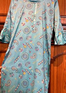 Blue Paisley Print Dress