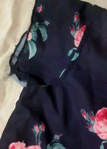Navy Blue Floral Frock