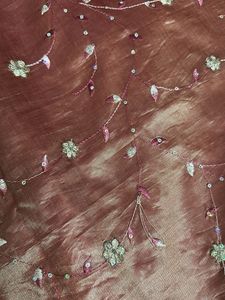 Elegant Bronze Saree with Detailed Border