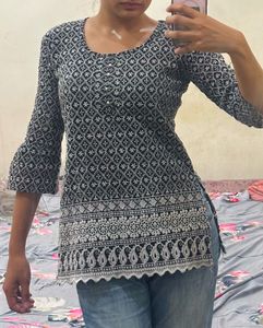 y2k embroidered tunic top