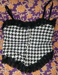 Unused Houndstooth Corset Top