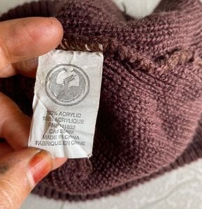 Vintage Brown Knit Beanie (free size)