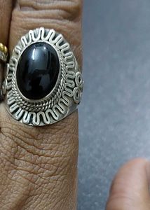 Pure Silver Black Ring