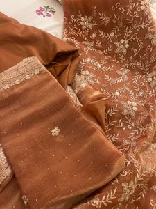 Elegant Organza  Embroidered Fabric