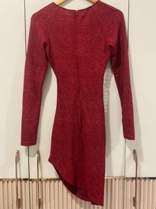 Women Bodycon Shimmer Red Dress