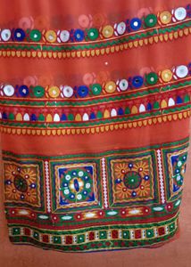 A Heavy Orange Blue Saree